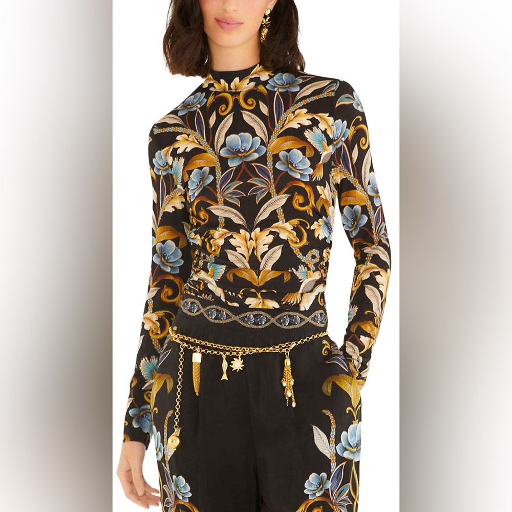 FARM Rio Floral Snake Print Top